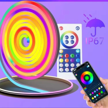 12V Low Voltage Flexible Silicone LED Strip Light - Bluetooth WiFi Smart RGB Neon