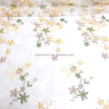 Lace Embroidery Sequin French Mesh Fabric for Women's Party Dress