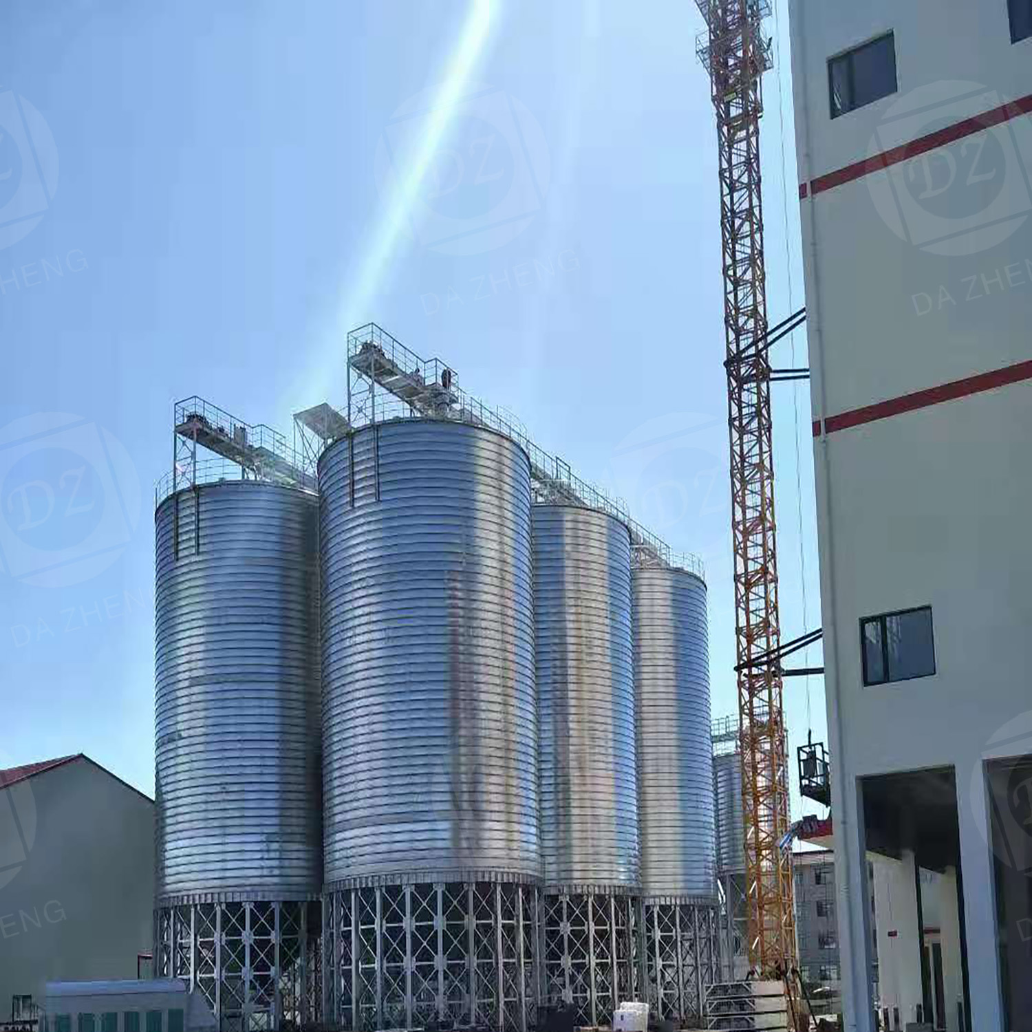 Silos for beer ingredients in large breweries