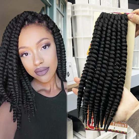 Wholesale Jumbo Twist Crochet Hair: 12-inch, 2x 12-strands/pack Goddess Rope Twist Braid