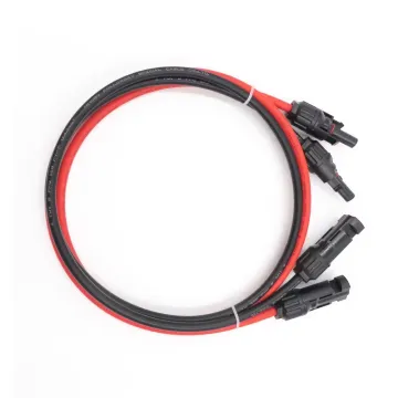 Solar Panel Cable Extension with Connectors - 10AWG, 12AWG, 14AWG, Black & Red