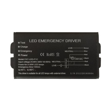 Kompakter LED-Notfalltreiber F1C mit Lithiumbatterie für 3W-40W LED-Lampen