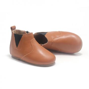 Leder Winter Braune Kinder Chelsea Boots