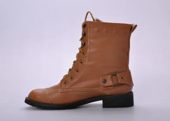 Textile Comfortable Womens Booties Shoes , Custom Brown Low Boots