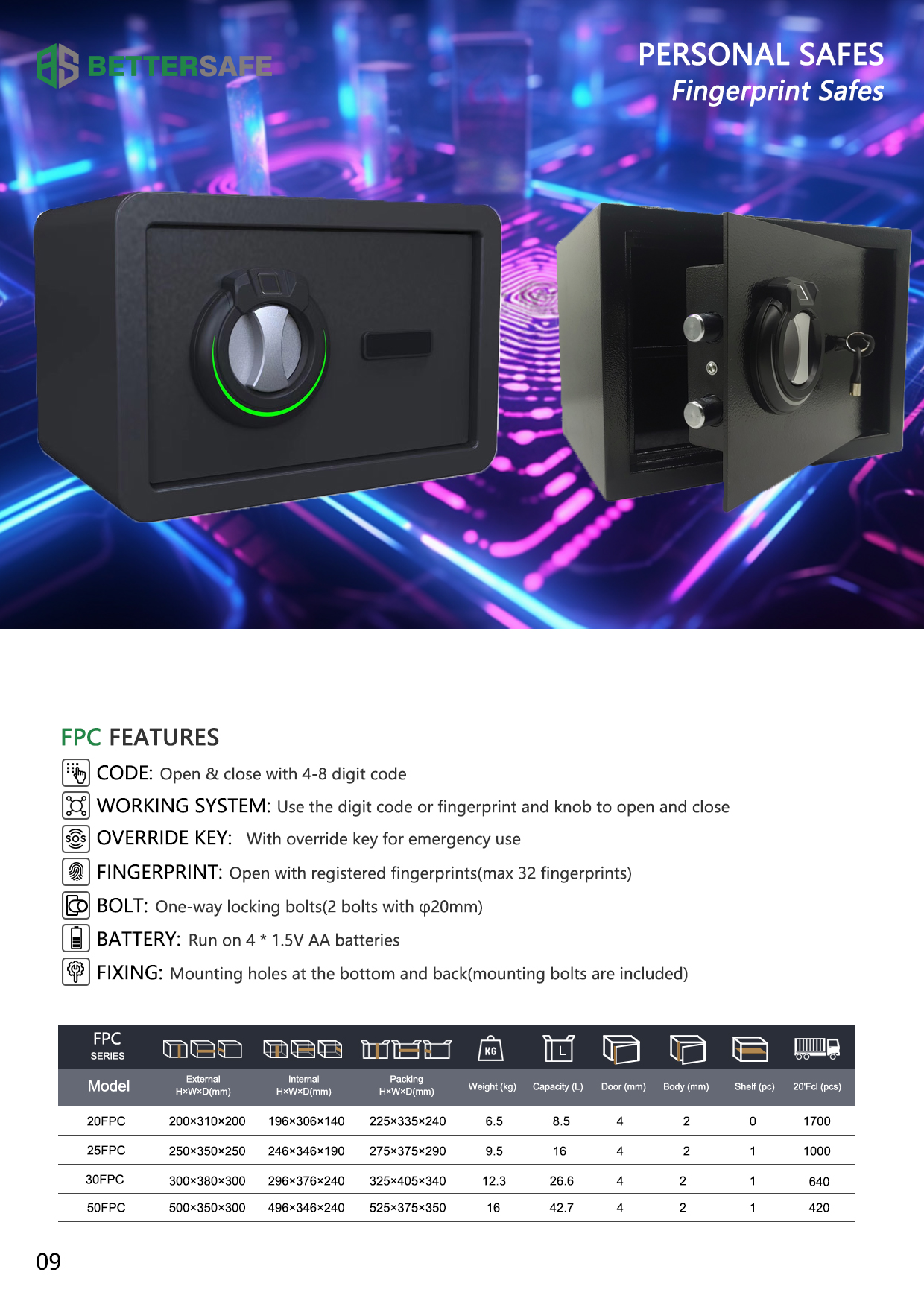 Security Safe with Fingerprint Access, Biomet