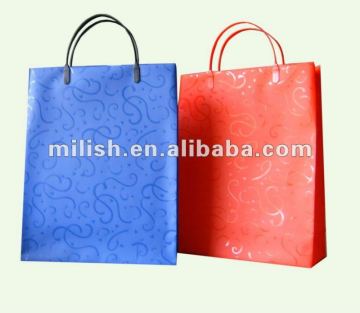 UV printing custom plastic shopping bags with twisted handle