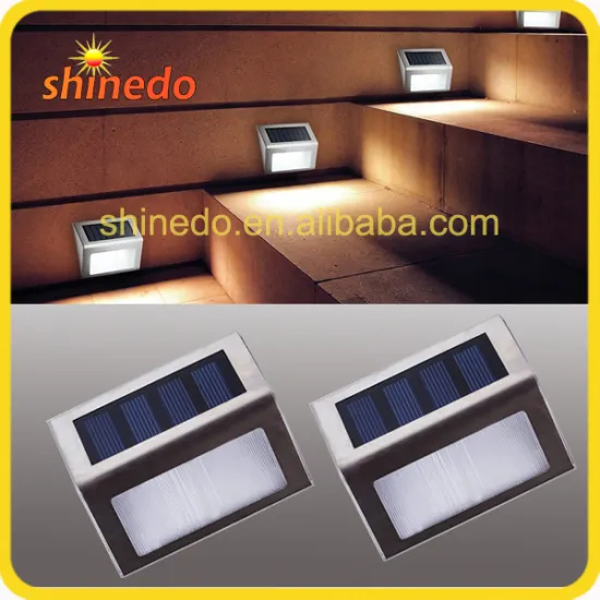Solar powered stainless steel stair step deck light for outdoor pathway garden