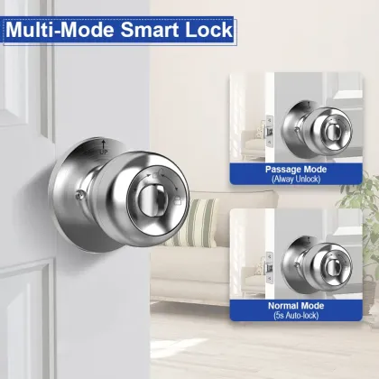 Smart Round Digital Knob Password Code Indoor Door