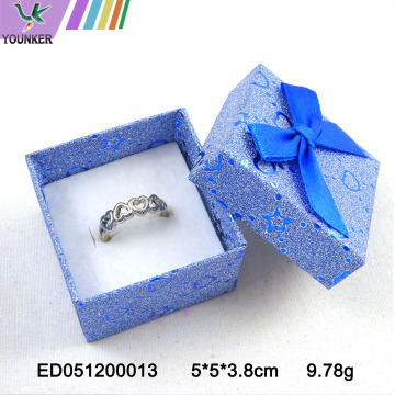 Glitter Ring Box Cutome Logo with Ribbon Bows