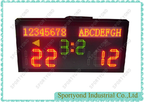 Electronic scoreboard with team name for volleyball scoreboards