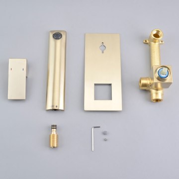 Bathroom luxury brass in-wall hidden bathtub shower Faucet