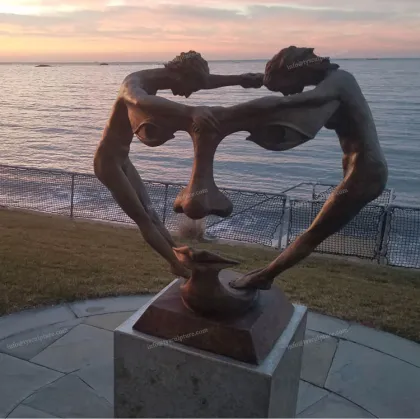 primitive country garden decor art sculpture bronze indian dancing girl statue