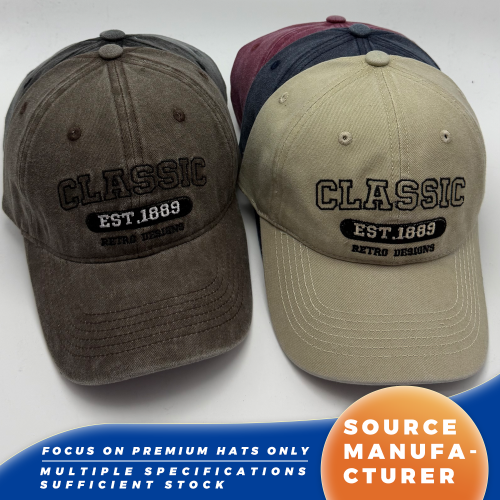 Topi Baseball Vintage Klasik EST.1889 yang Dicuci