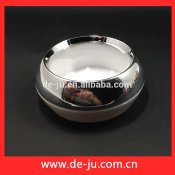 Silver Flat Jar Transparent Cap Face Cream Container