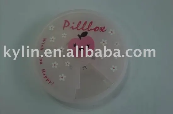 pill box-round,7cases,printing on the surface