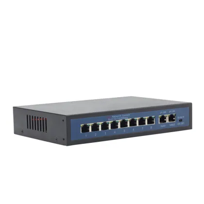 8 Port POE Switch 10/100Mbps with 52V Power Supply for IP Camera Networks