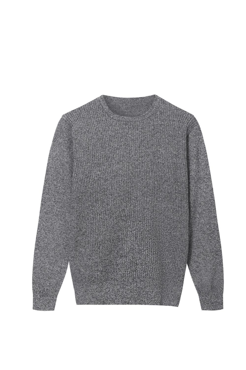 Pull à encolure ras du cou texturé torsadé tricoté pour hommes