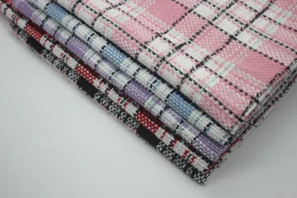 Fragrant Breeze Tweedy Fabric: In-Stock 100% Polyester Yarn Dyed Women's Autumn & Winter Coat Material