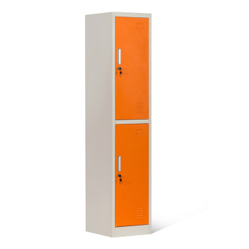 Locker de metal de color naranja 2 puertas