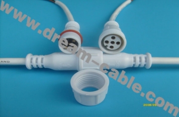 White 5 Cores DIN Waterproof Cable with Screw