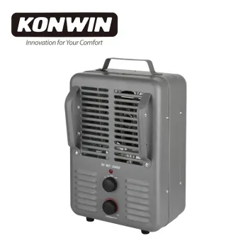 Konwin Portable Utility Heater with Thermostat: 1500W Electric Space Heater in Grey (TFH-1500)