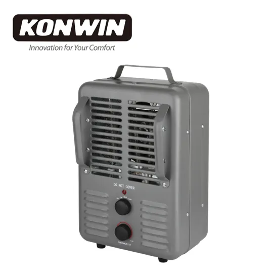 Konwin Portable Utility Heater with Thermostat: 1500W Electric Space Heater in Grey (TFH-1500)