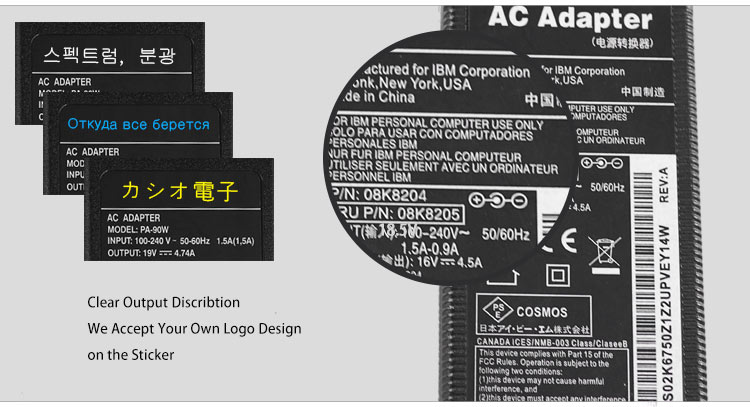 16V 4.5A notebook power adapter for Lenovo