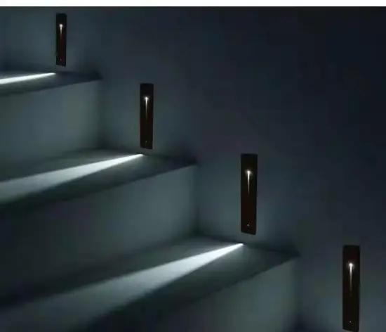 Modern Aluminum Indoor Recessed Wall Foot Lamp LED Stair Step Light