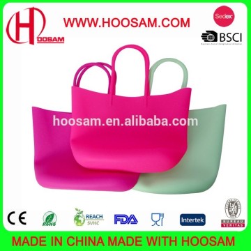 China factory custom logo colorful silicone beach bags ladies bag