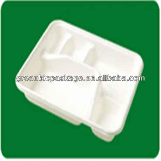 Disposable biodegradable compartment tray