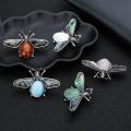 Natural Gemstone Abalone Wing Bee Pendant Brooch 55x34CM for women men