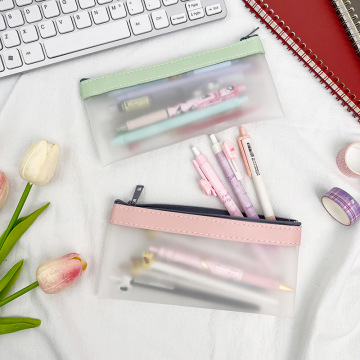 Kawaii Frosted Clear Waterproof TPU Pencil Pouch