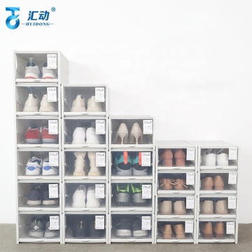 Clear Basketball Plastic Organizer: Stackable Storage Cabinet, Dust Display Case, and Shoe Box with Pull-Out Drawer