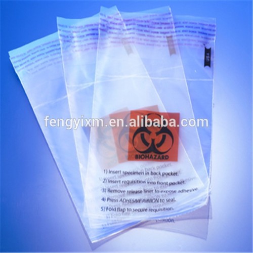 LDPE custom specimens bag with back pocket