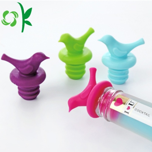 Vogel-Form-einfarbiges Design-Silikon-Wein-Stopper