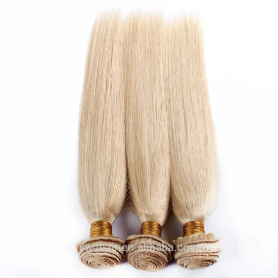7A Silky Honey Blonde Brazilian Straight Hair 613 Remy Weave Bundles Human Hair