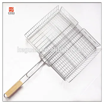 B-025 hot sale high quality wooden handle bulky stainless steel bbq grill