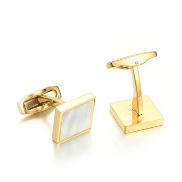 IYG Cuff Links: Unisex White Shell Formal ShirtAccessory for Business Gifts