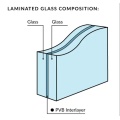 11,52 mm de vidro laminado de PVB com temperos claros