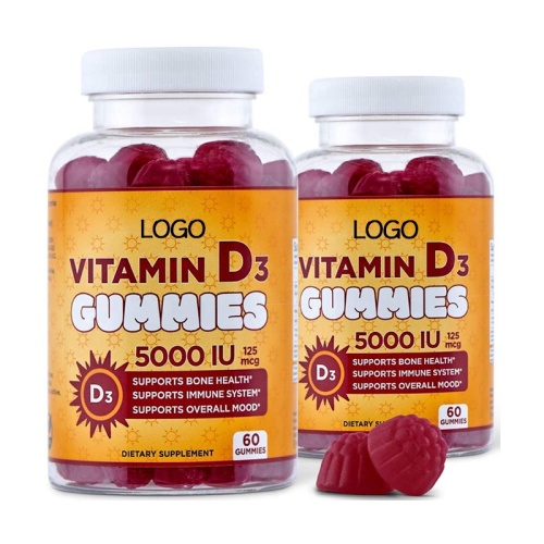 Promovează sănătatea oaselor stimulează starea de spirit de vitamina D3 Gummies