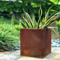 Modern Design Rust Corten Steel Rectangular Flower Planter