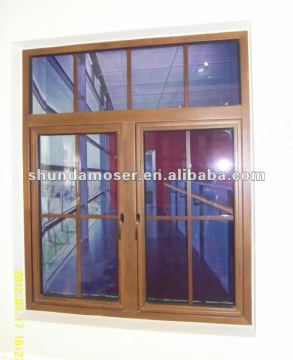 German style solid wooden window, casement, two sashed, two handle, window grill design