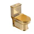 Lavatory Siphon jet One Piece Toilet In Gold