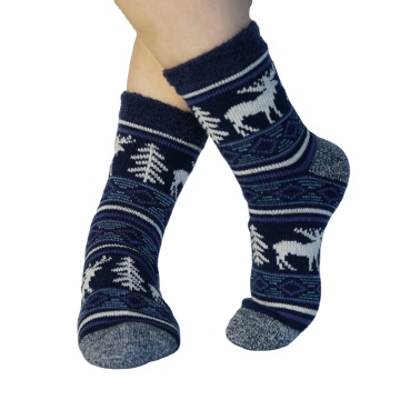 OEM Fashion Soft Double Layer Floor Cozy Winter Socks and Indoor Home Slippers for Women