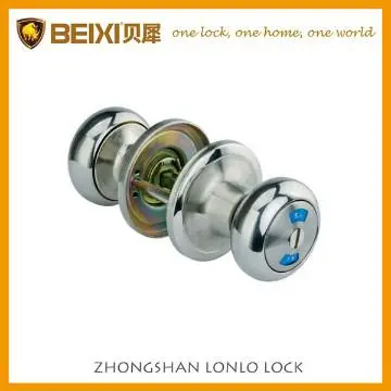 Stainless steel knob tubular privacy toilet function bathroom lock