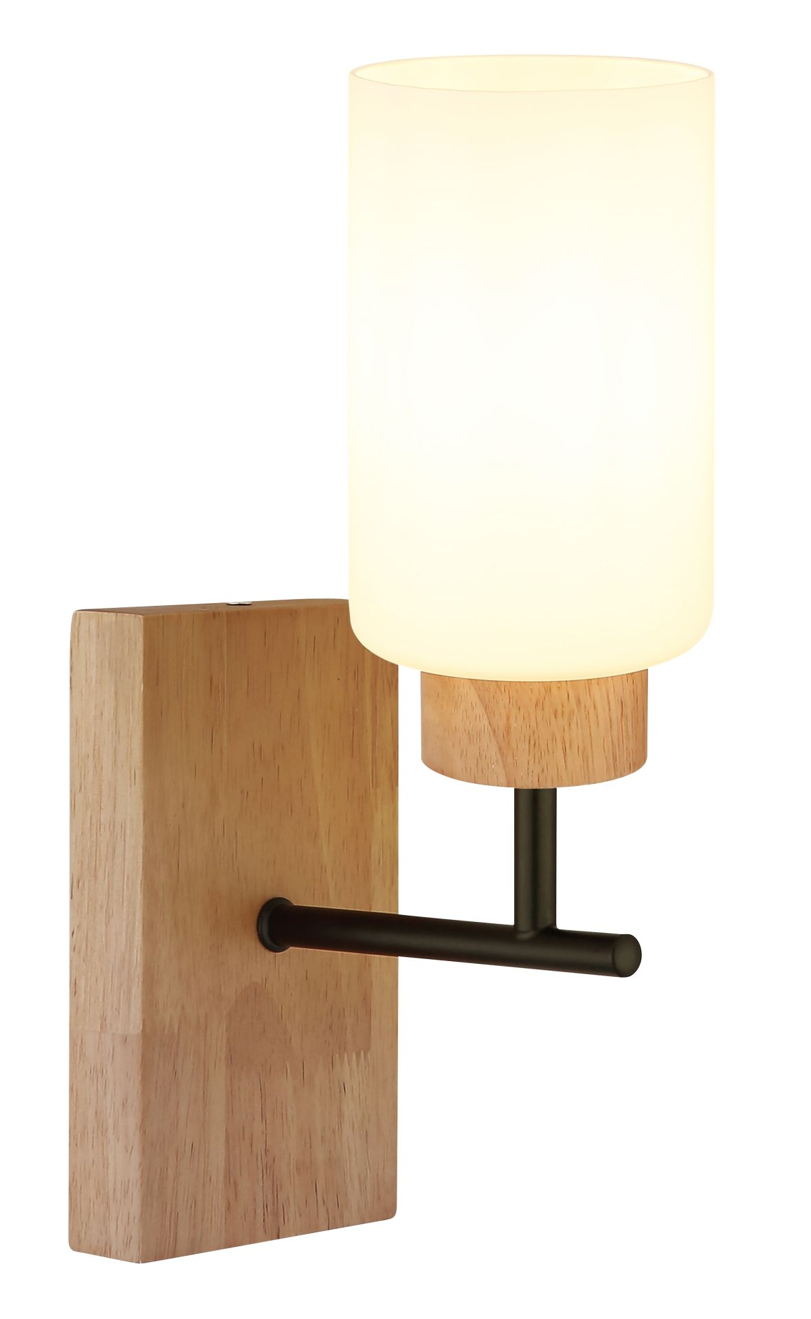 ROWENA Matte Black Oak Upward Wall Sconce (2)