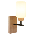 ROWENA Matte Black Oak Upward Wall Sconce