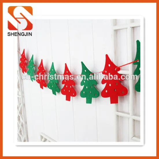SJ-L6135 Felt bunting flags christmas party decoration tree flag