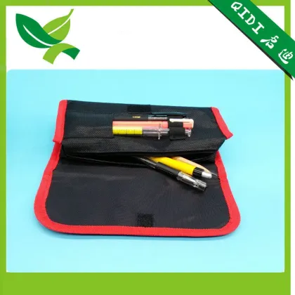 China Three layer canvas pencil case school stents pencil bag
