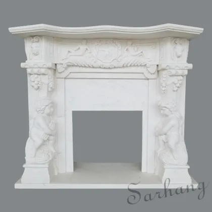 Hand-made French Fireplace Craft Carving